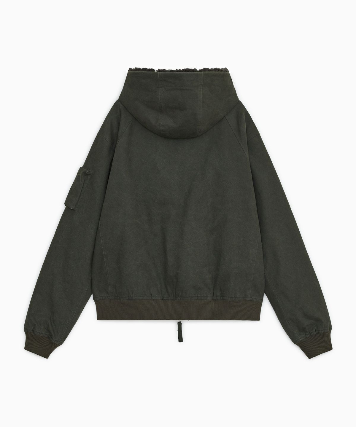 오헤시오(OHESHIO) BUTTON HOODED BOMBER JACKET, KHAKI