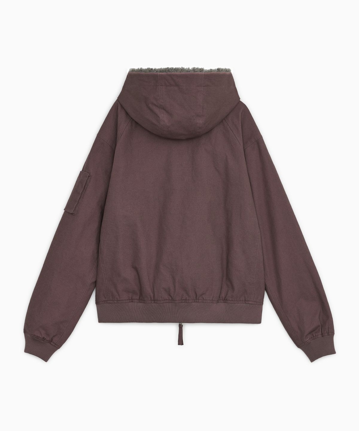 오헤시오(OHESHIO) BUTTON HOODED BOMBER JACKET, PURPLE