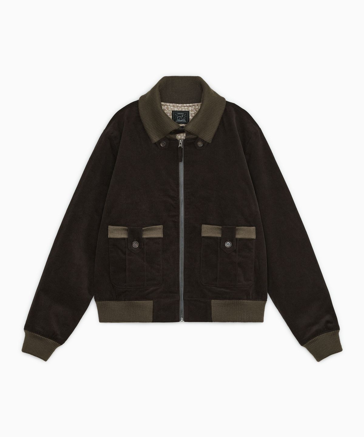 오헤시오(OHESHIO) FLORAL CORDUROY BOMBER JACKET, BROWN