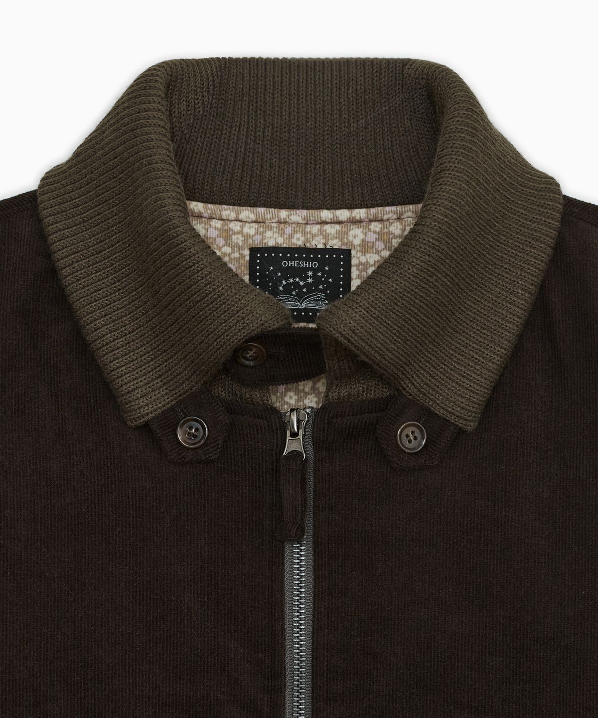 오헤시오(OHESHIO) FLORAL CORDUROY BOMBER JACKET, BROWN