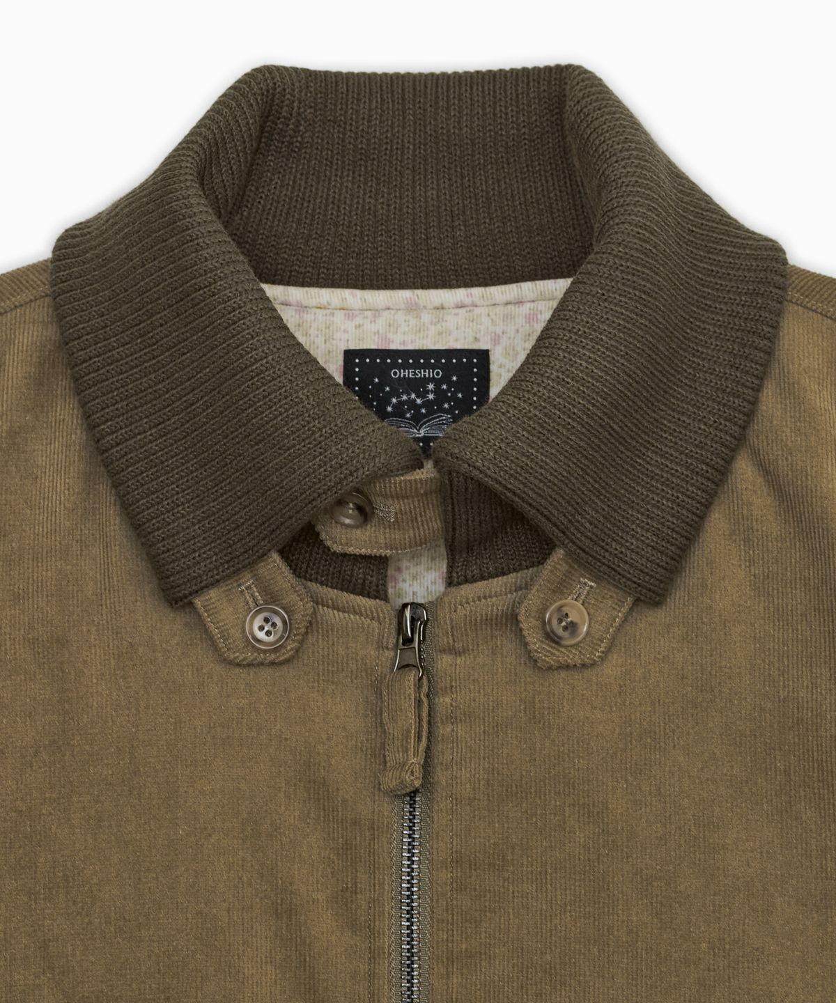 오헤시오(OHESHIO) FLORAL CORDUROY BOMBER JACKET, CAMEL