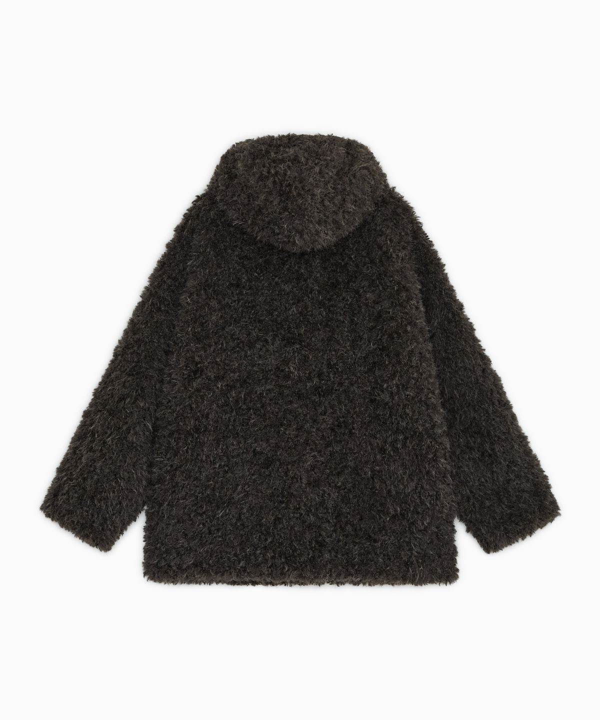 오헤시오(OHESHIO) FLUFFY TOGGLE HOODED JACKET, CHARCOAL