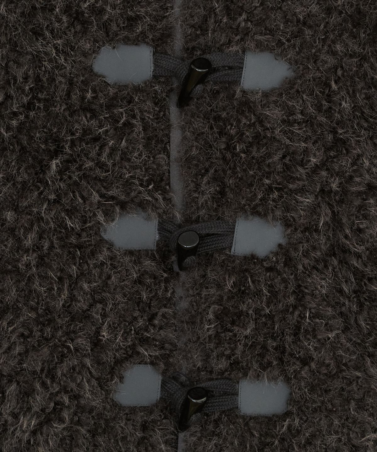 오헤시오(OHESHIO) FLUFFY TOGGLE HOODED JACKET, CHARCOAL