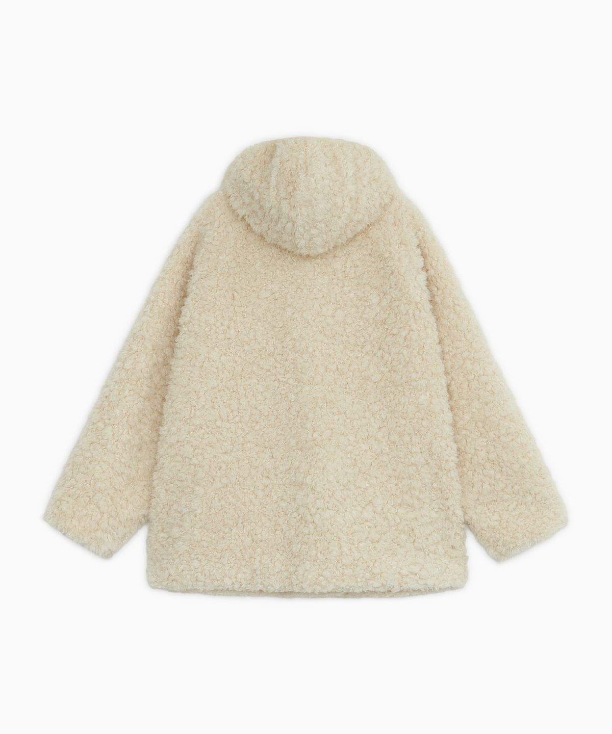 오헤시오(OHESHIO) FLUFFY TOGGLE HOODED JACKET, IVORY