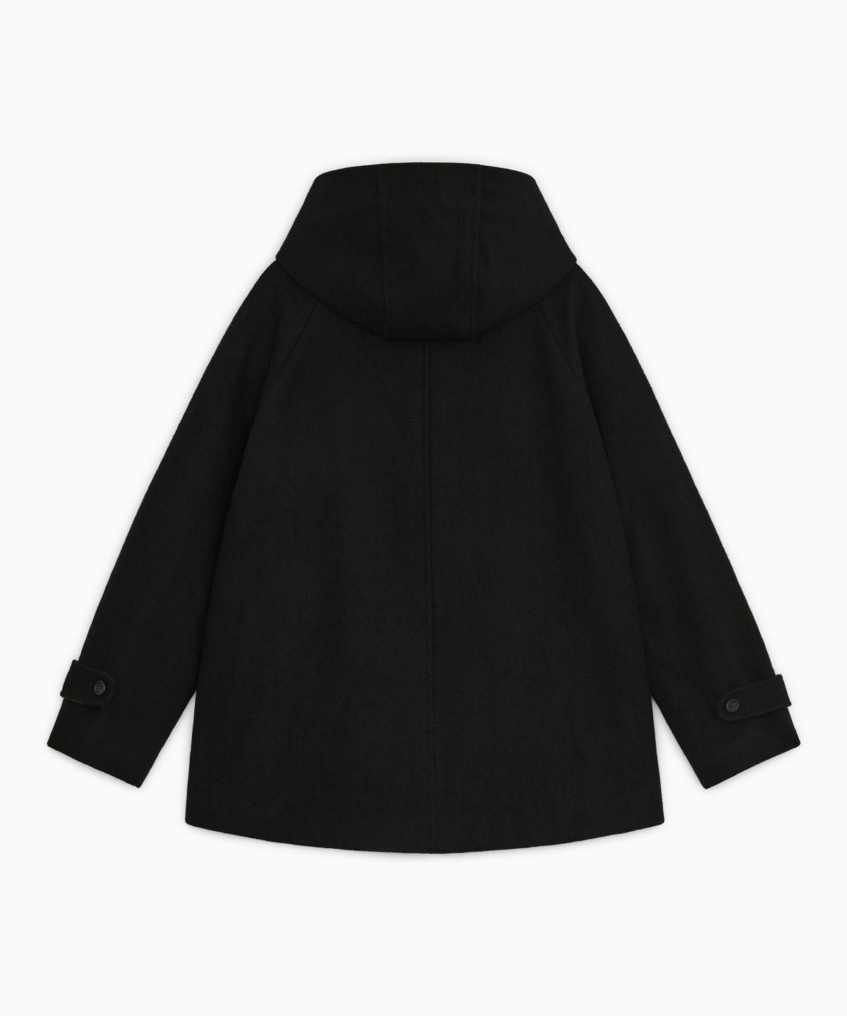 오헤시오(OHESHIO) CHECK LINING HOODED HALF COAT, BLACK