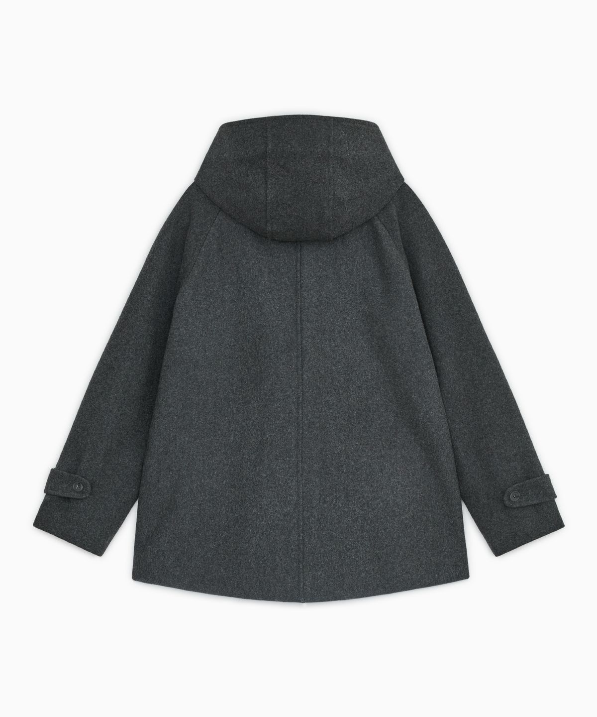 오헤시오(OHESHIO) CHECK LINING HOODED HALF COAT, CHARCOAL