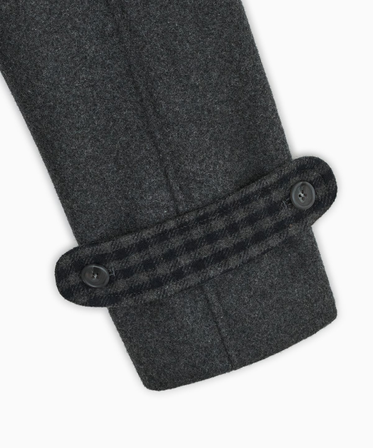 오헤시오(OHESHIO) CHECK LINING HOODED HALF COAT, CHARCOAL