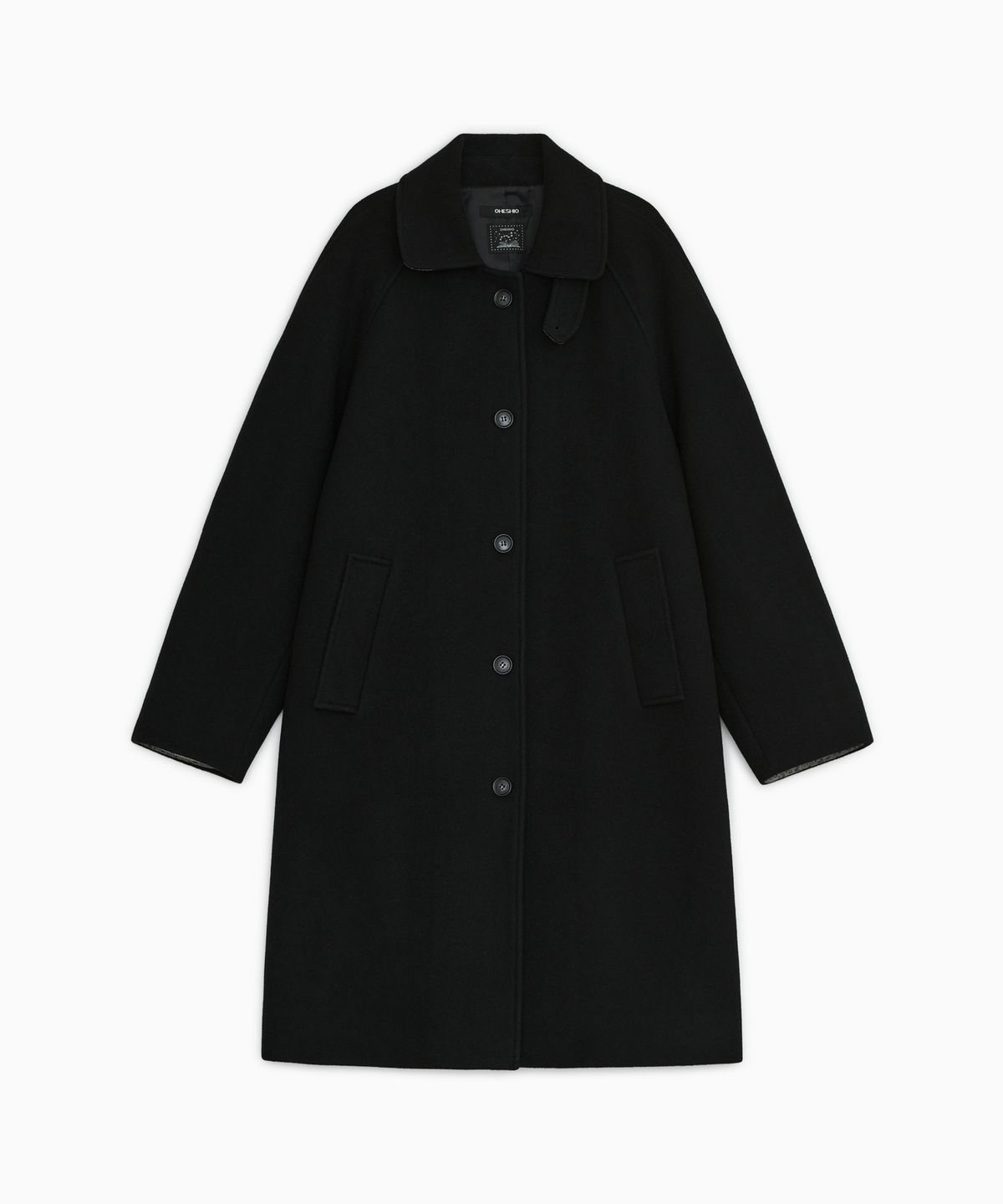 오헤시오(OHESHIO) FLORAL BALMACAAN LONG COAT, BLACK
