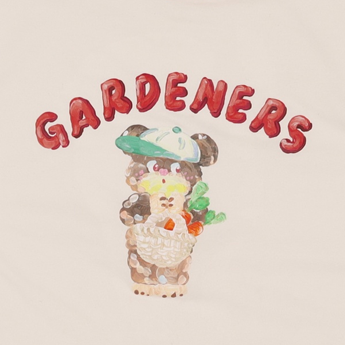 무신사 스탠다드 키즈(MUSINSA STANDARD KIDS) [슬로코스터 컬래버] 가드너스 링거 티셔츠 [크림] 150
