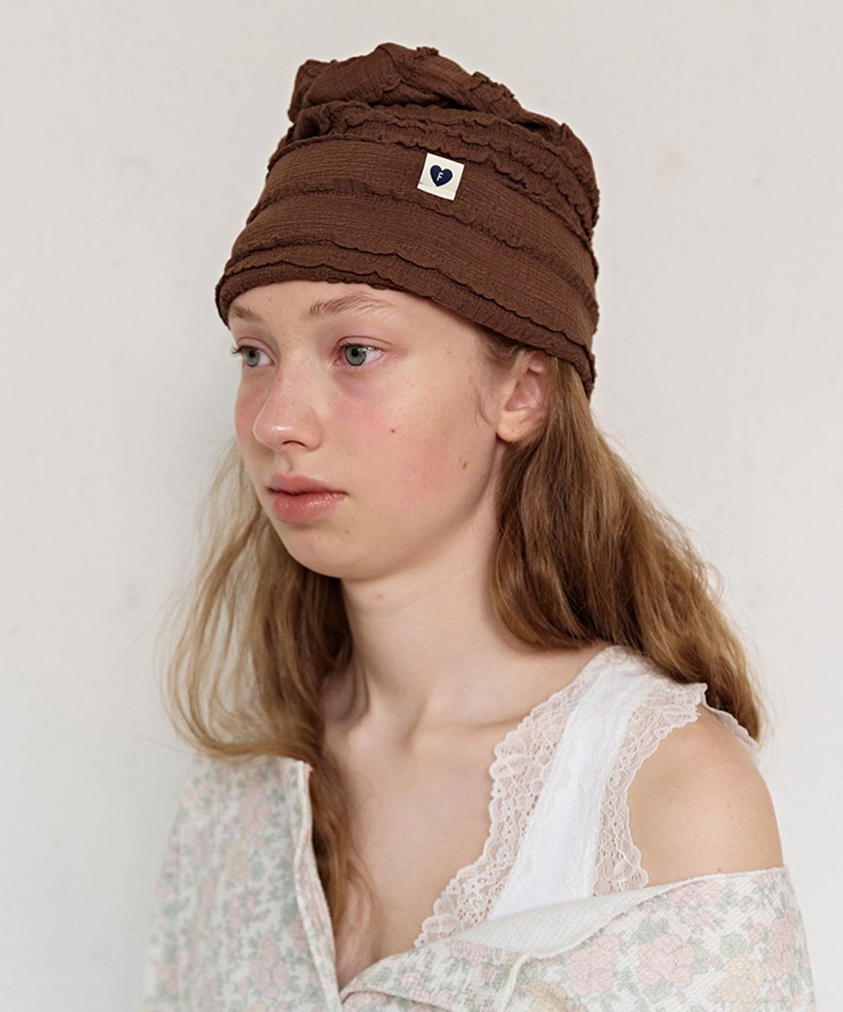 펀프롬펀(FUNFROMFUN) Frill Beanie, Brown