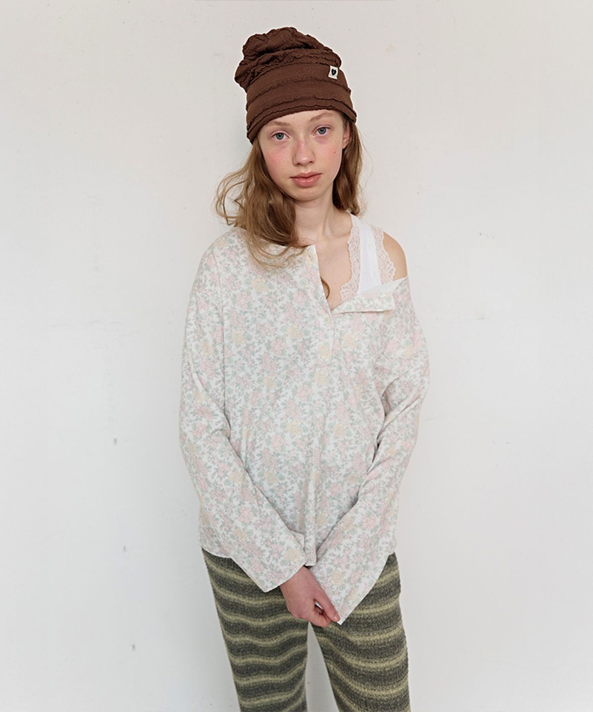 펀프롬펀(FUNFROMFUN) Frill Beanie, Brown