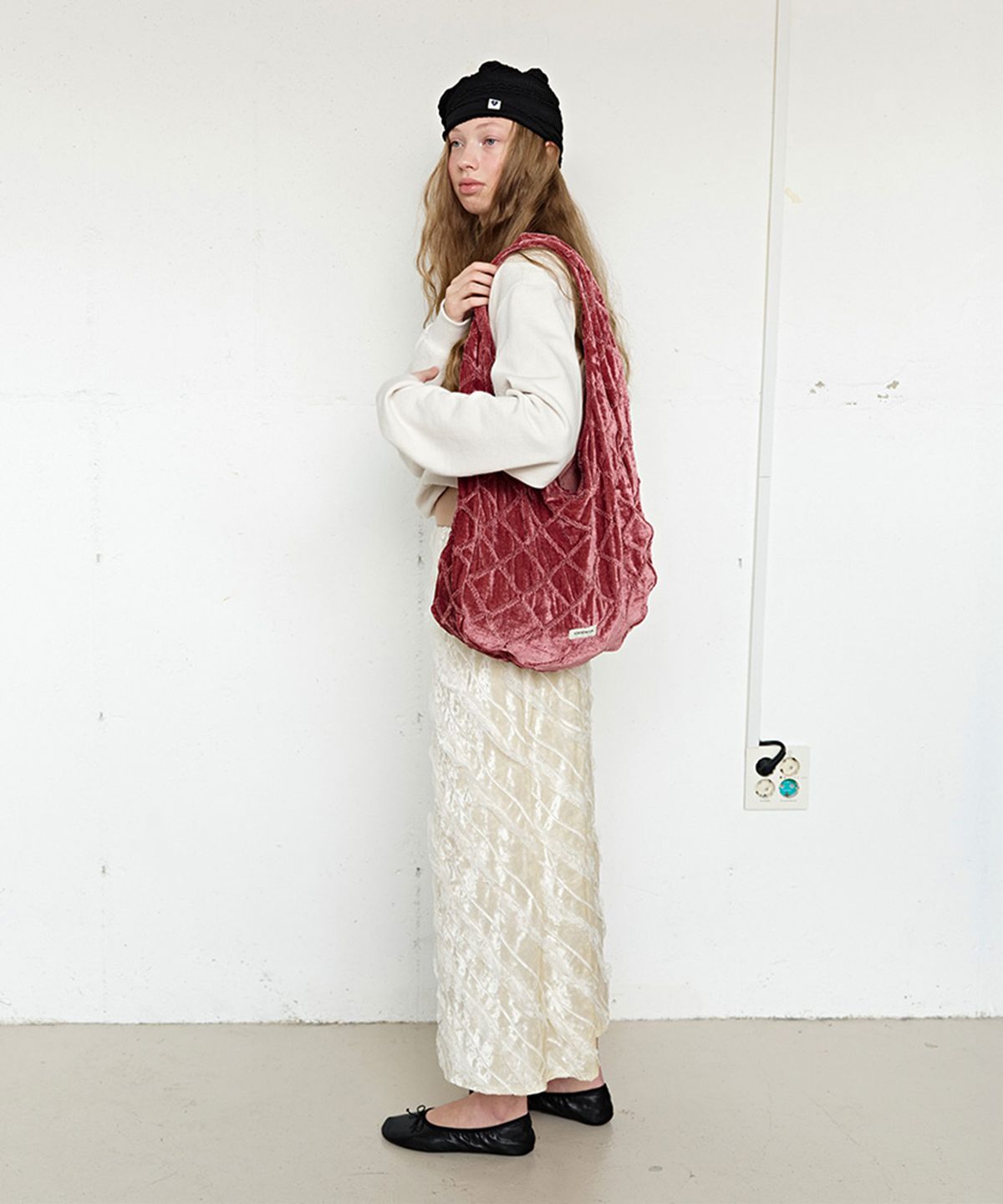 펀프롬펀(FUNFROMFUN) Diamond Velvet Bag, Magenta