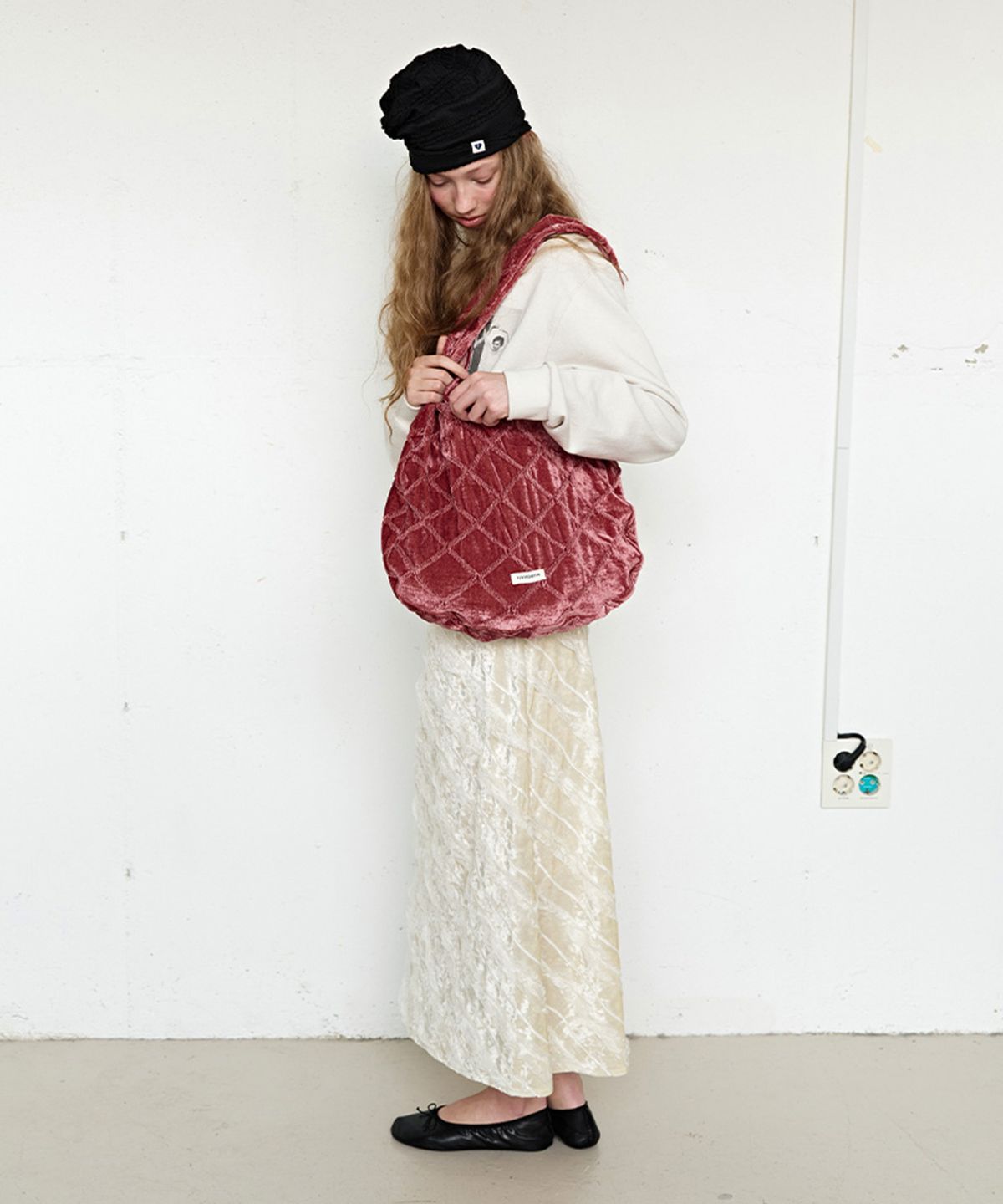 펀프롬펀(FUNFROMFUN) Diamond Velvet Bag, Magenta