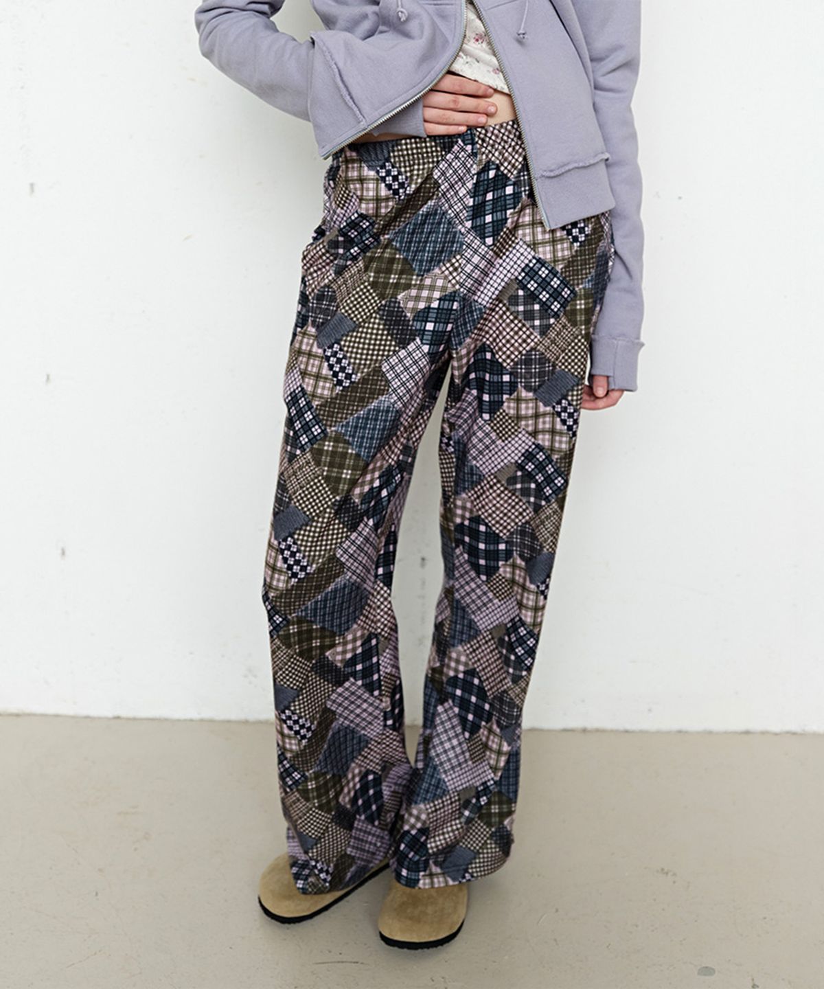 펀프롬펀(FUNFROMFUN) Patchwork Flare Pants, Multi