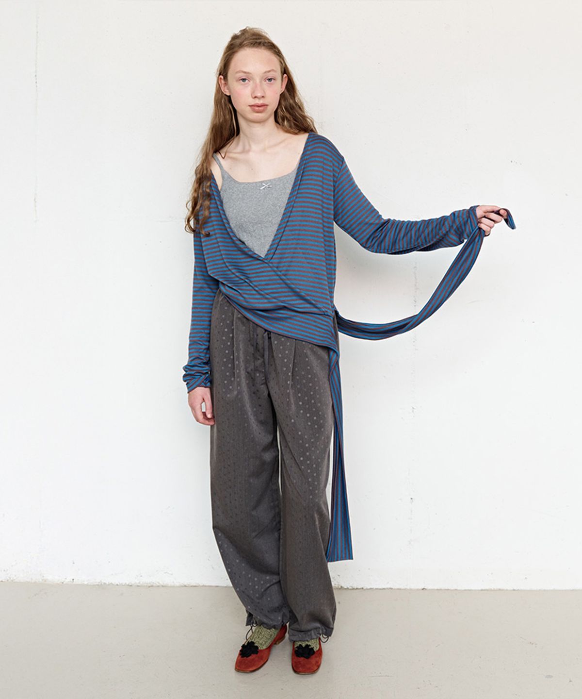 펀프롬펀(FUNFROMFUN) Shadow Dot Wide Pants, Charcoal
