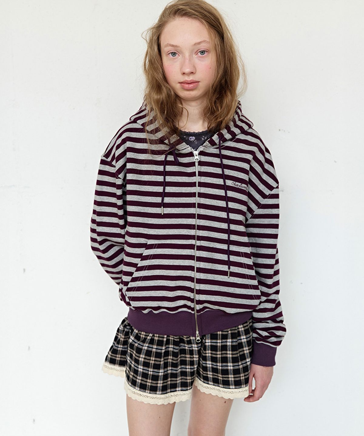 펀프롬펀(FUNFROMFUN) Folded Check Mini Skirt, Black