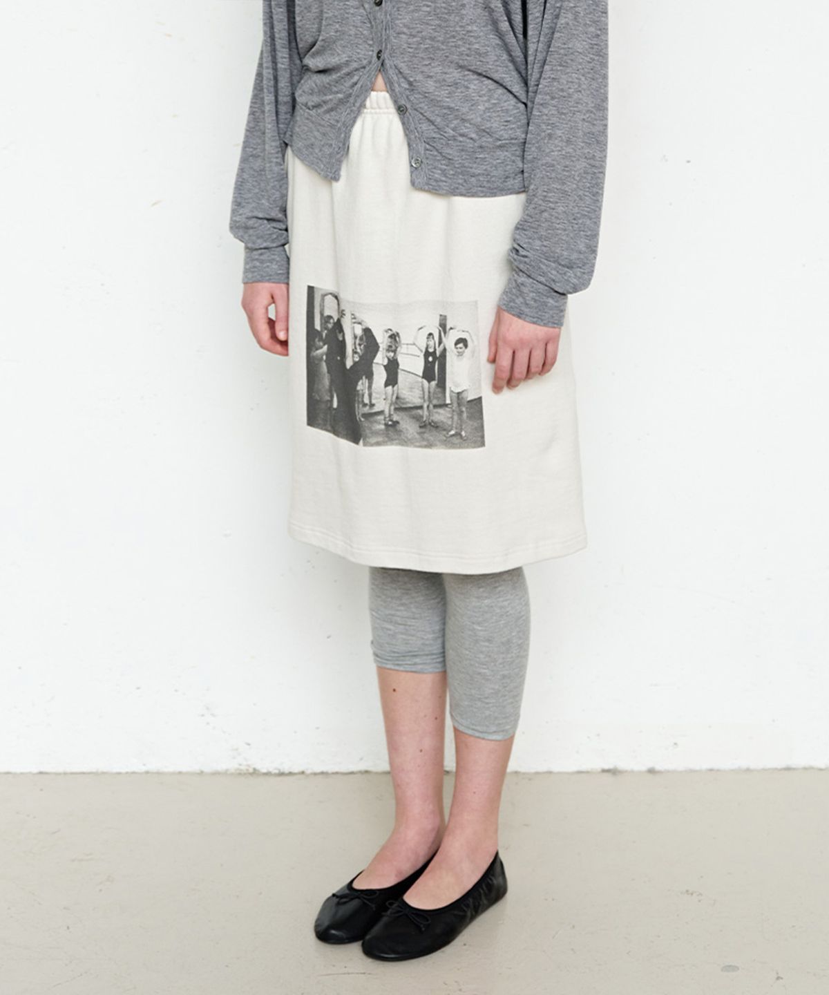 펀프롬펀(FUNFROMFUN) Ballet Class Midi Skirt, Oyster
