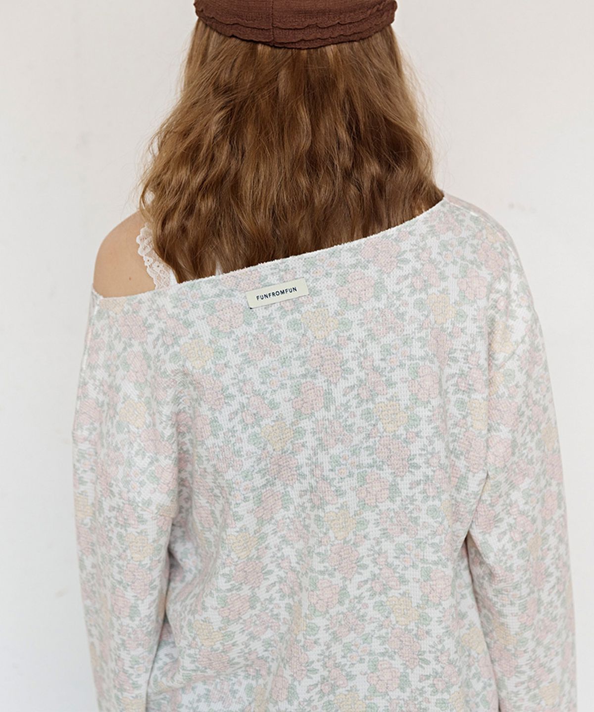 펀프롬펀(FUNFROMFUN) Rustic Waffle Henley Top, Cream