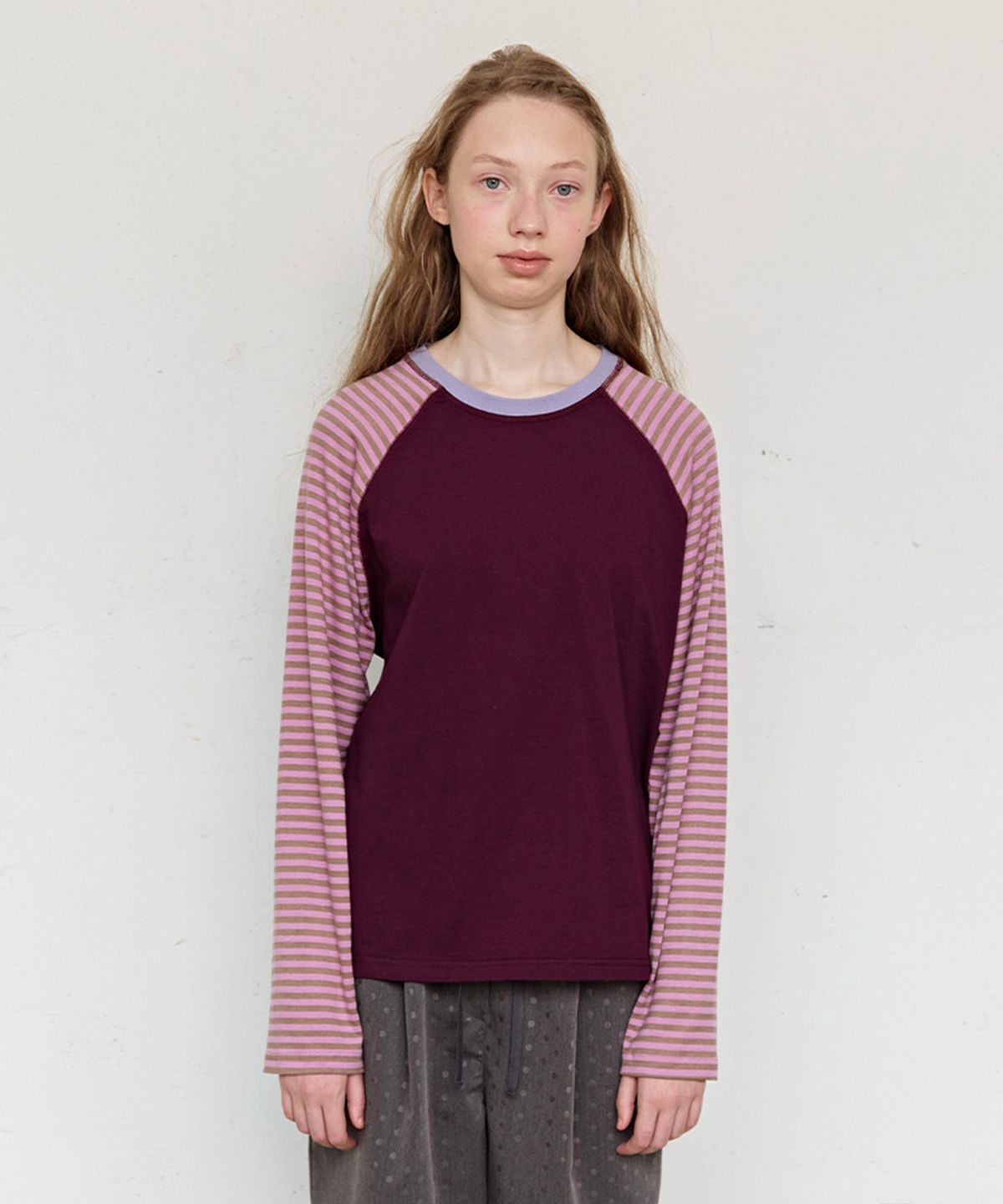펀프롬펀(FUNFROMFUN) Everyday Raglan Tee, Aubergine
