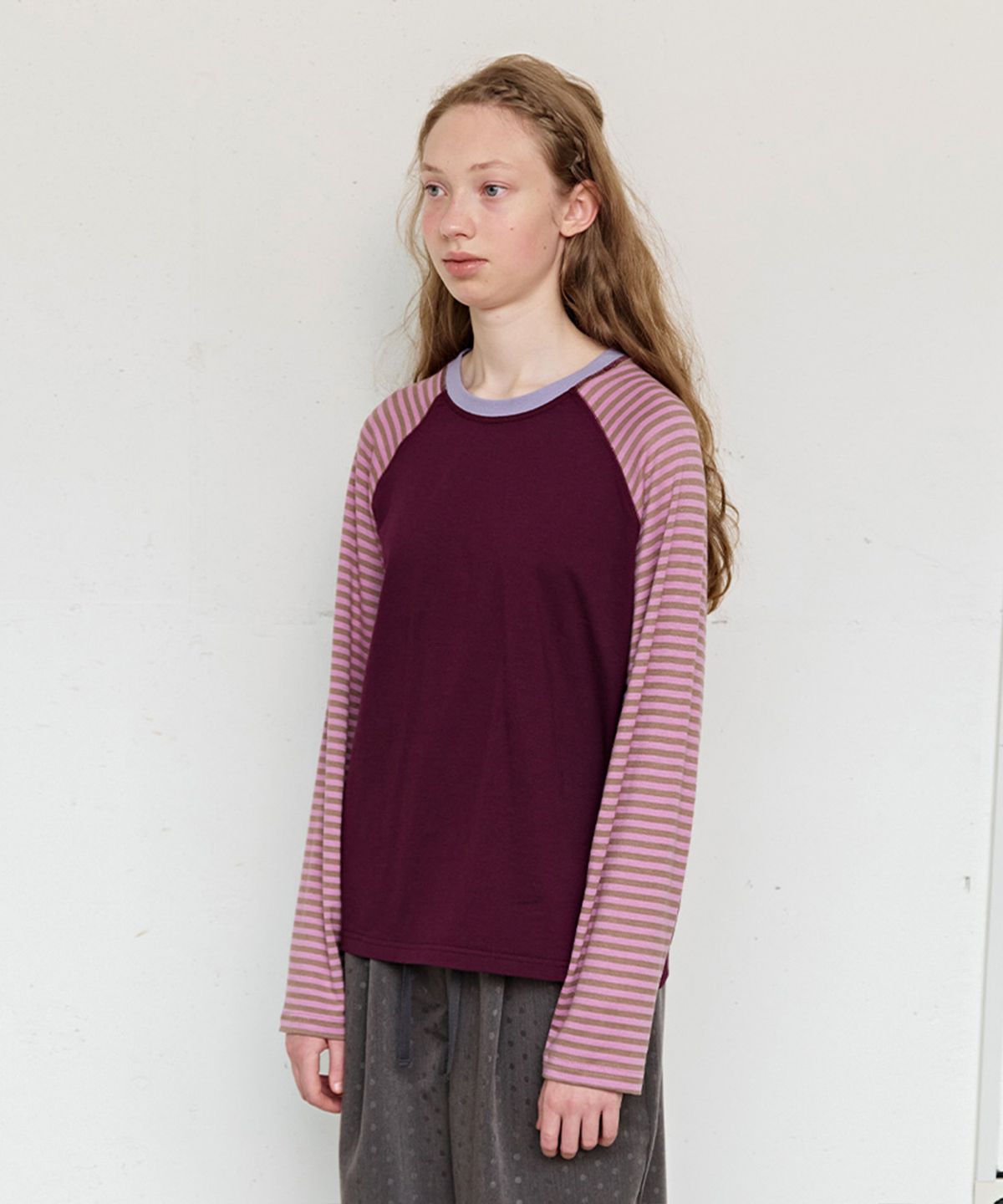 펀프롬펀(FUNFROMFUN) Everyday Raglan Tee, Aubergine