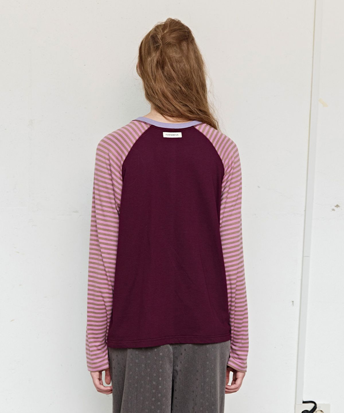 펀프롬펀(FUNFROMFUN) Everyday Raglan Tee, Aubergine