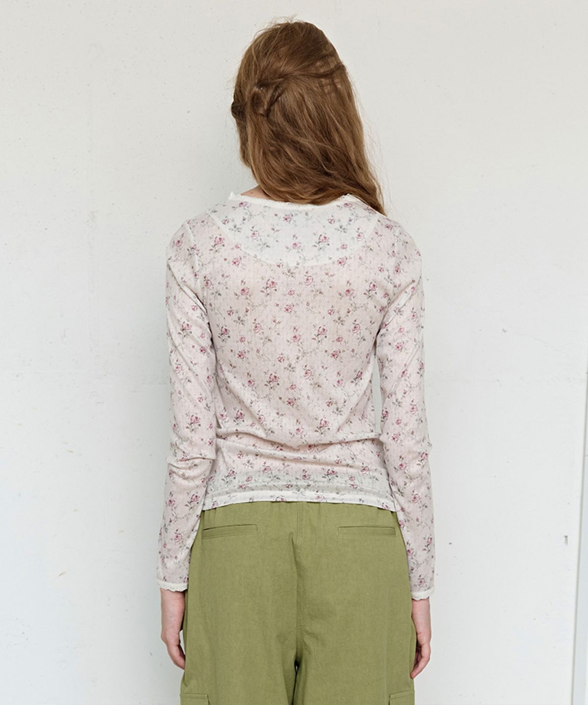 펀프롬펀(FUNFROMFUN) Petal Pointelle Tee, Beige