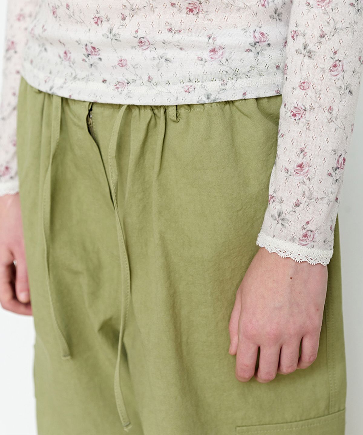 펀프롬펀(FUNFROMFUN) Petal Pointelle Tee, Beige