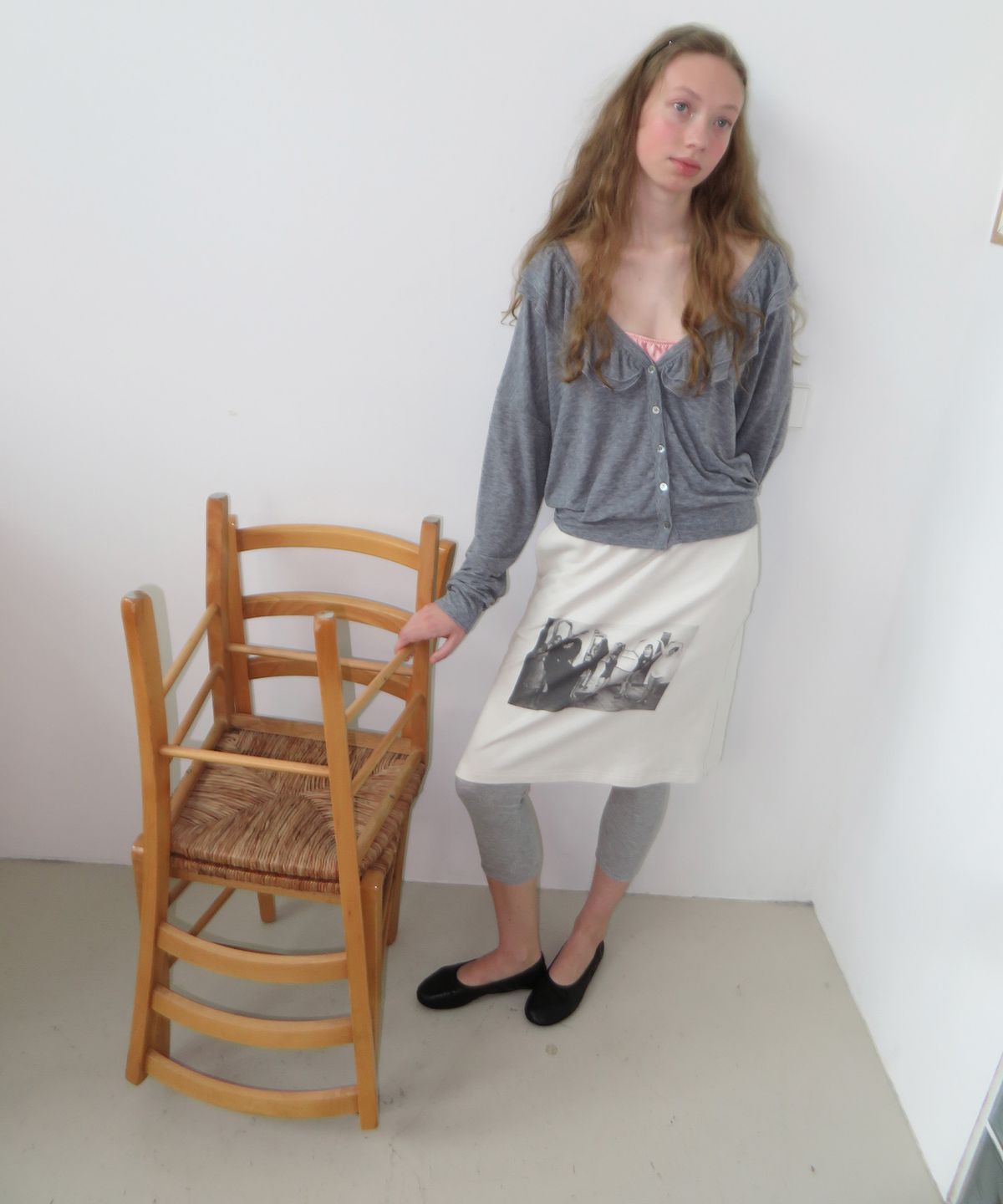 펀프롬펀(FUNFROMFUN) Moody Frill Cardigan, Melange Grey
