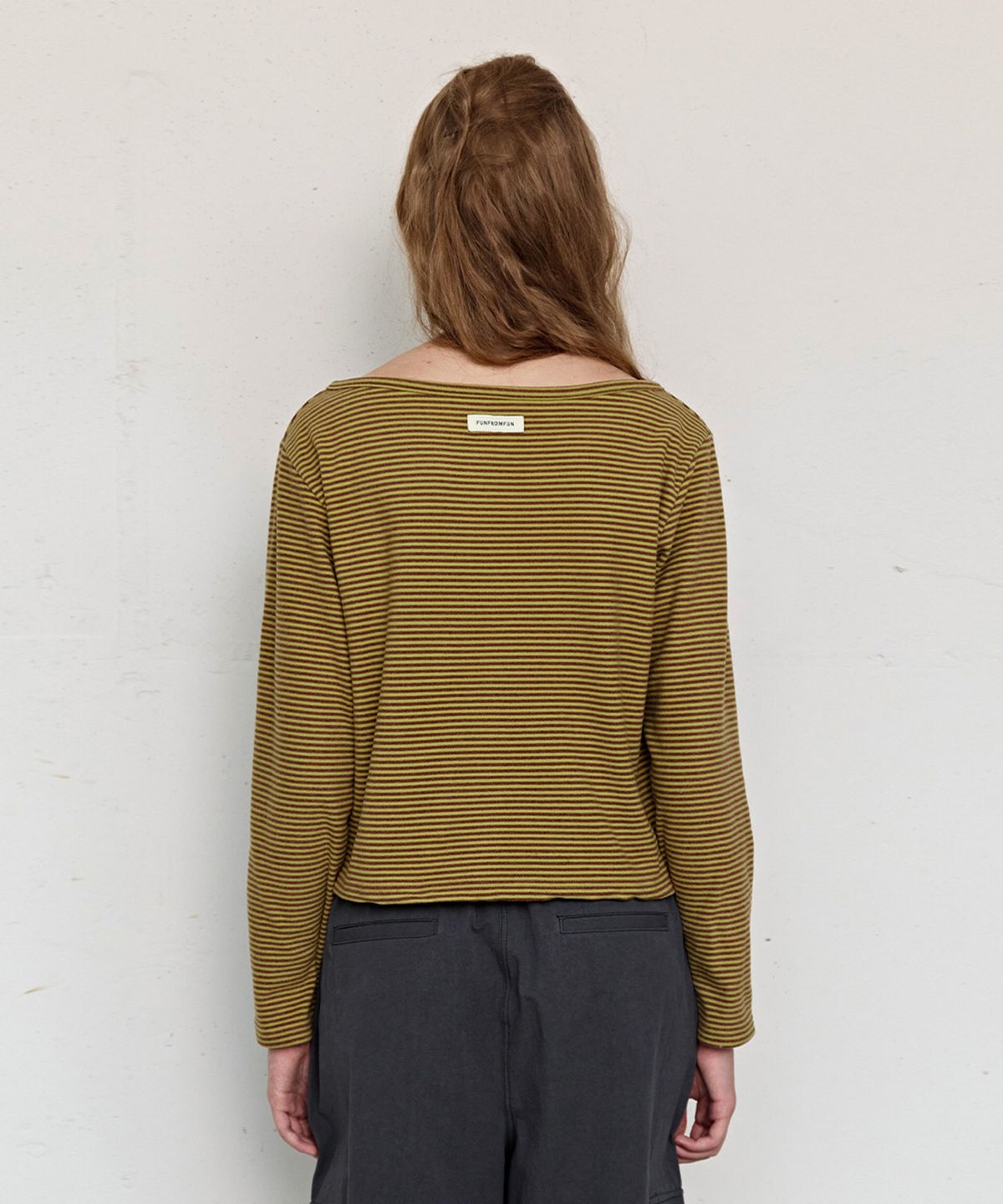 펀프롬펀(FUNFROMFUN) Boat Neck Cardigan, Pickle Green