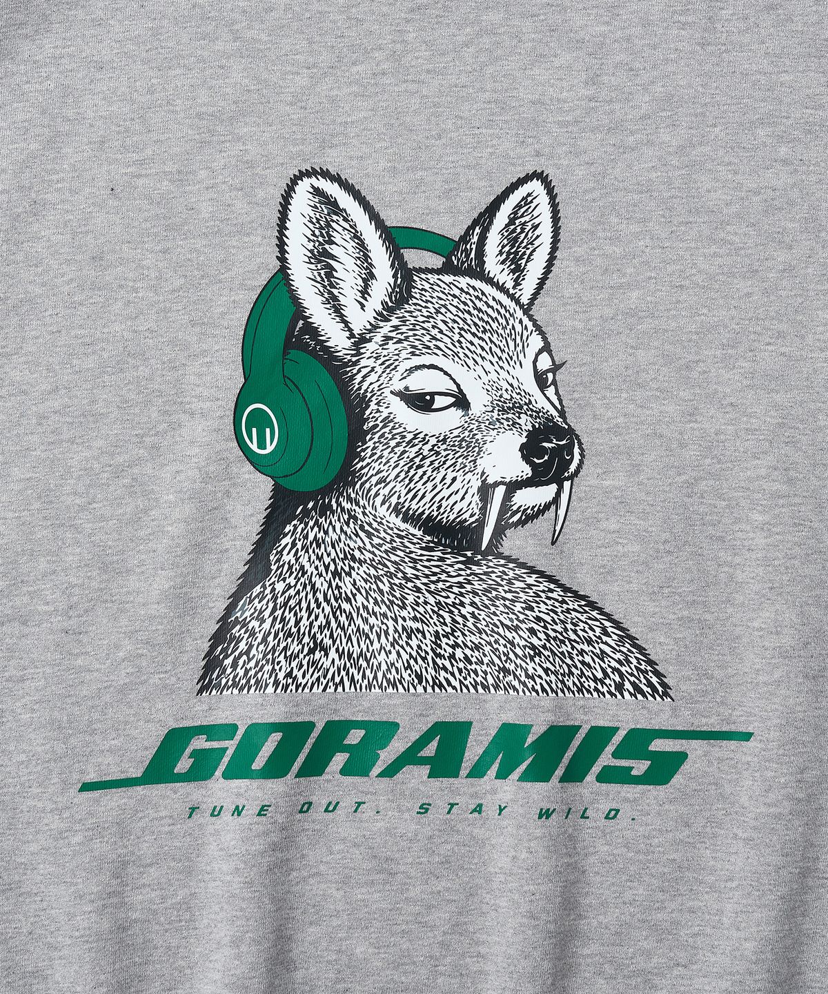 고라미스(GORAMIS) 튠 아웃 고라니 그래픽 후드티 [GRAY]