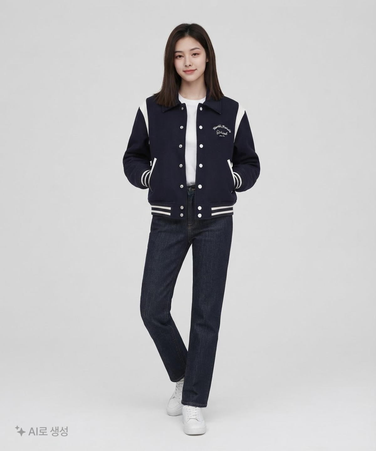 마리떼 프랑소와 저버(MARITHÉ + FRANҪOIS GIRBAUD) WOOL BLENDED VARSITY JACKET S
