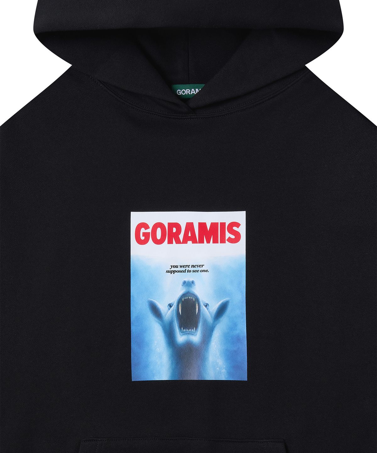 고라미스(GORAMIS) 딥워터 고라니 그래픽 후드티 [BLACK]