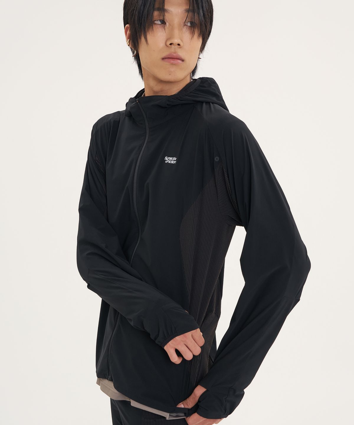 고요웨어(GOYOWEAR) [시넥틱스 프릭션] 써멀그레인 사이드 포켓 자켓 (블랙)