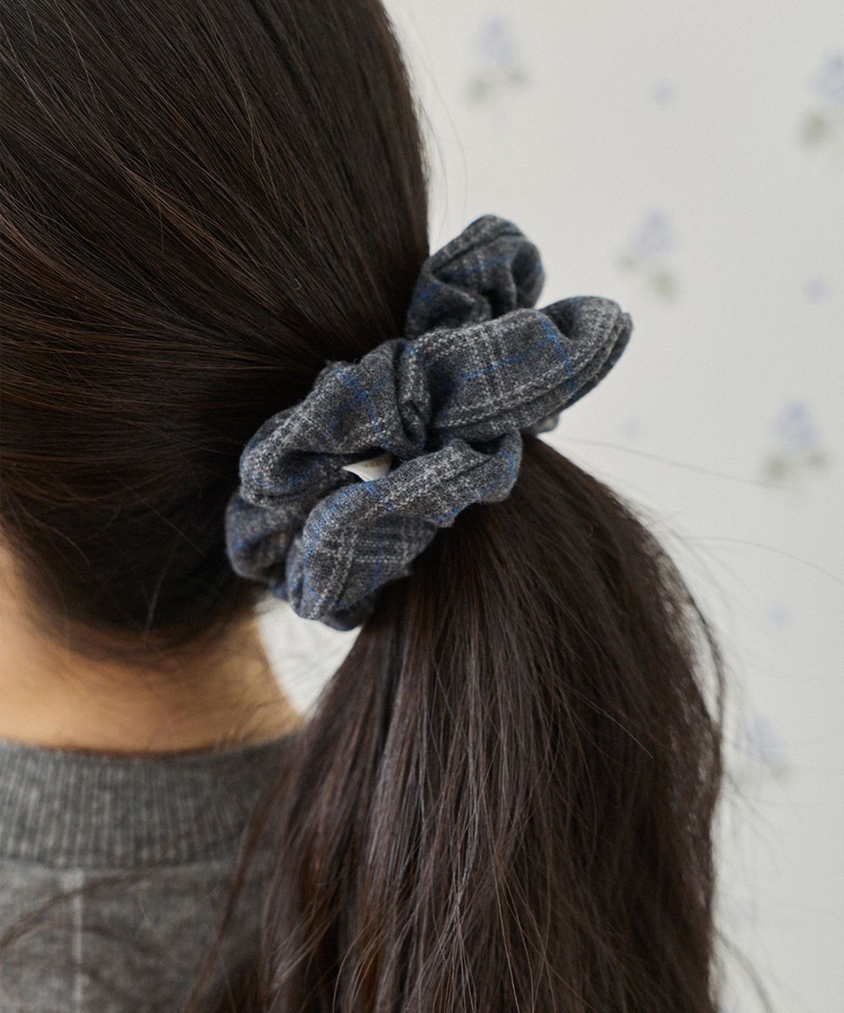 앤무오유(NMOU) classic check scrunchie_dark gray