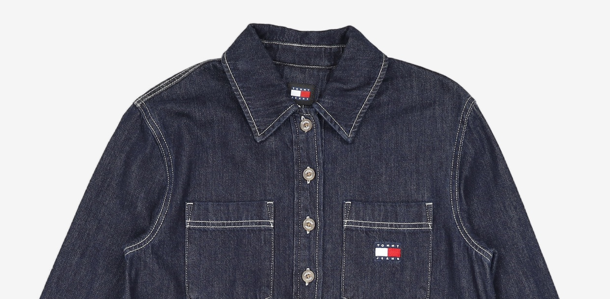 타미진스(TOMMY JEANS) 롱 슬리브 데님 드레스 S