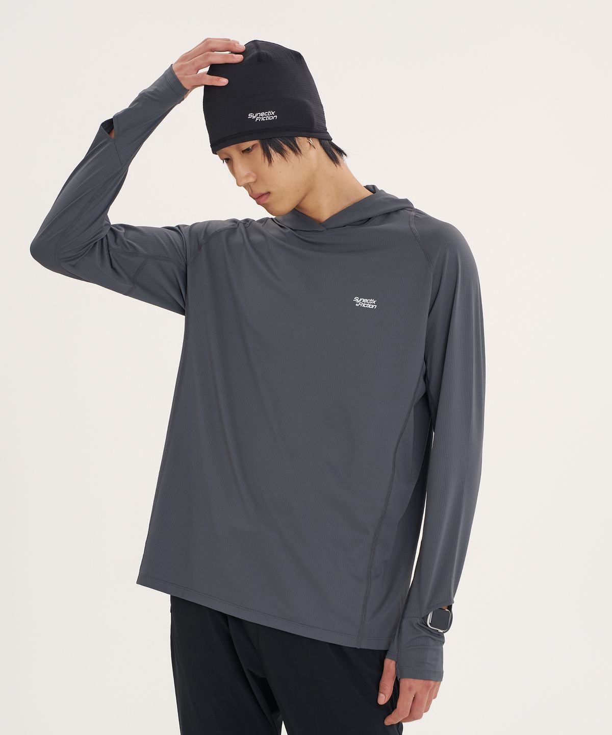 고요웨어(GOYOWEAR) [시넥틱스 프릭션] 플루이드 후디 (아이언 그레이)