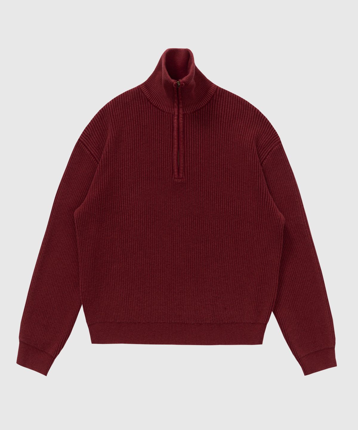 필프(PEALP) VINTAGE WASHED HALF KNIT ZIP-UP 76 (RED)