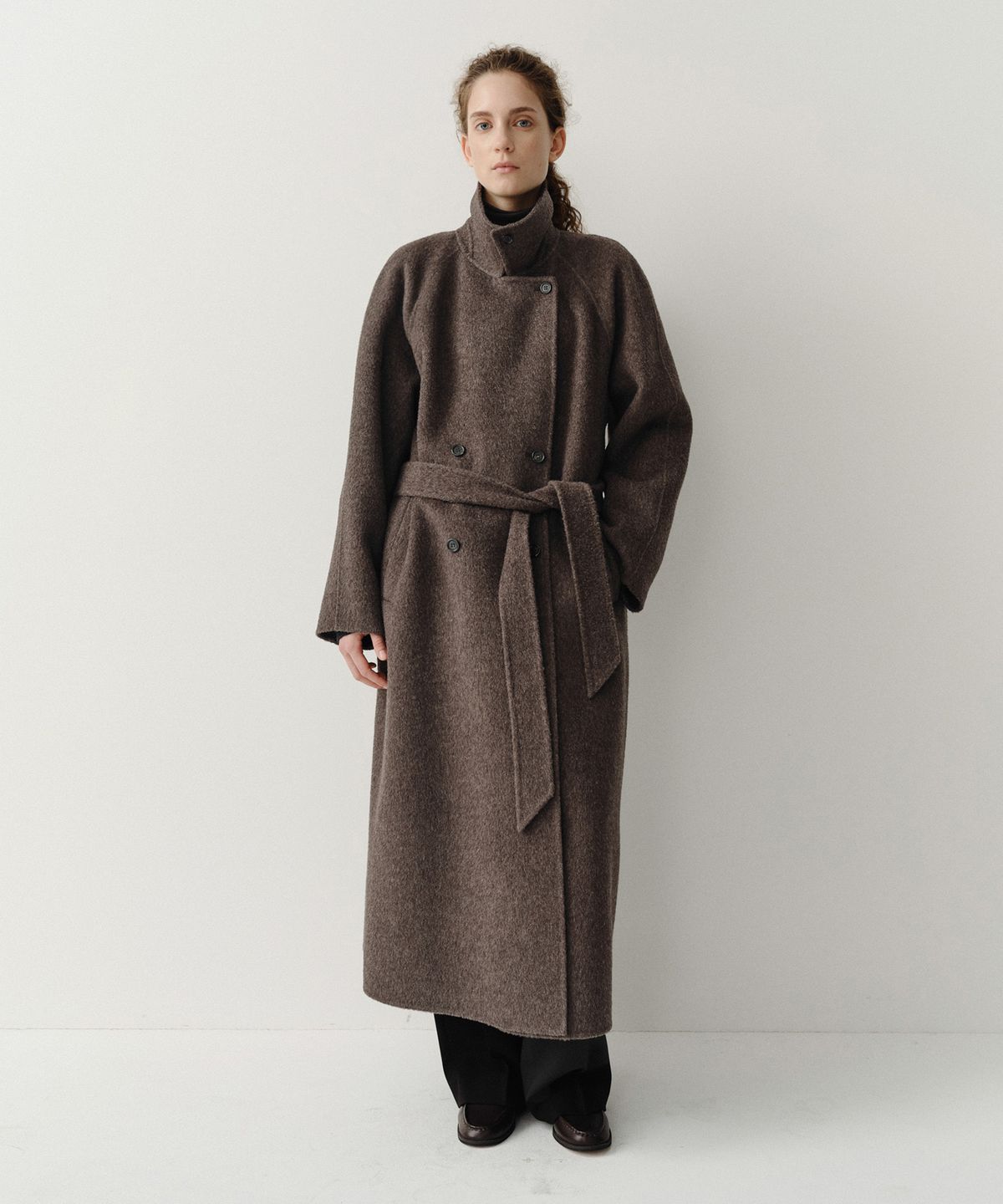 이아(EAAH) BABY ALPACA HANDMADE BALMACAAN COAT (TAUPE BROWN)