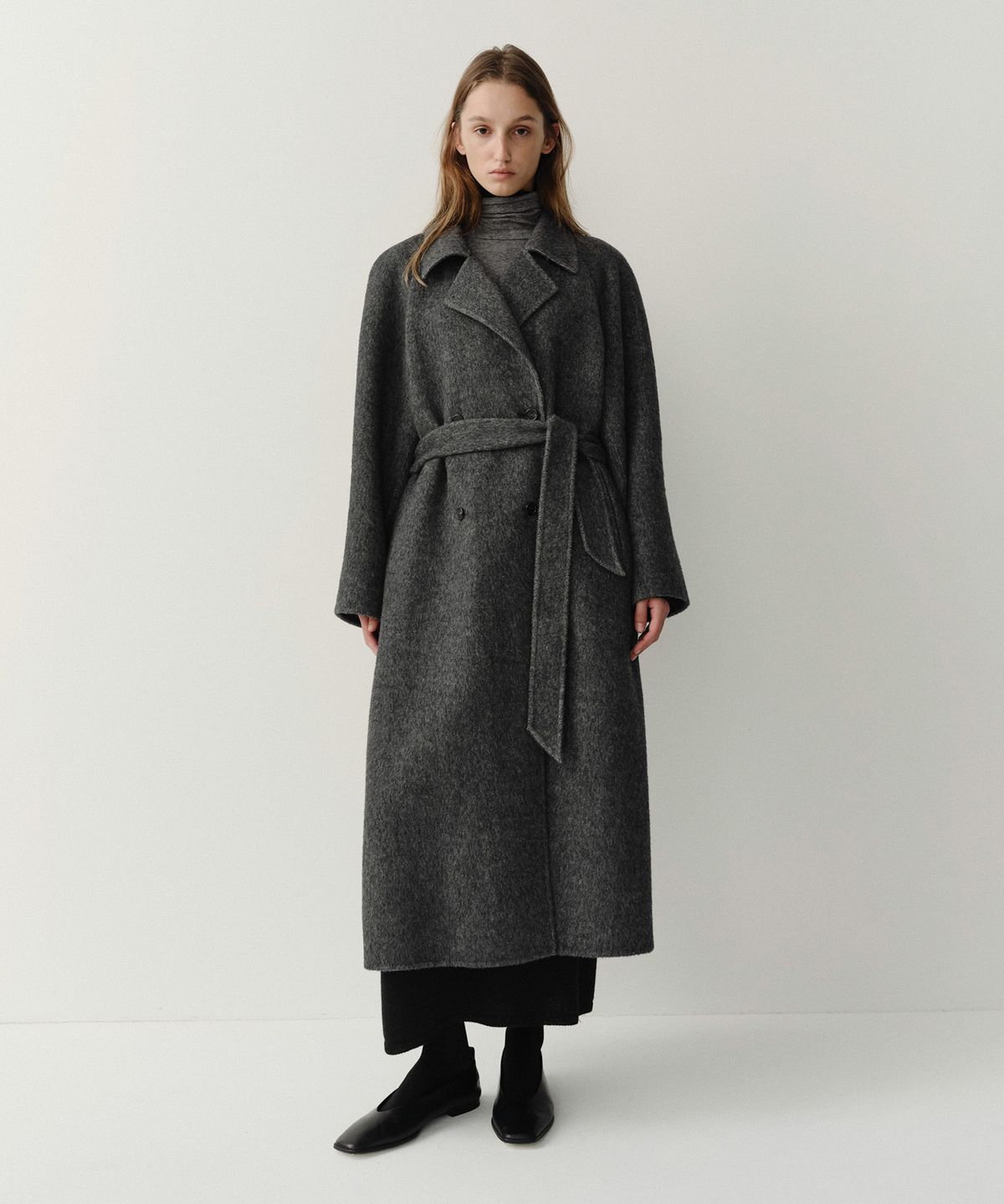 이아(EAAH) BABY ALPACA HANDMADE BALMACAAN COAT (CHARCOAL)