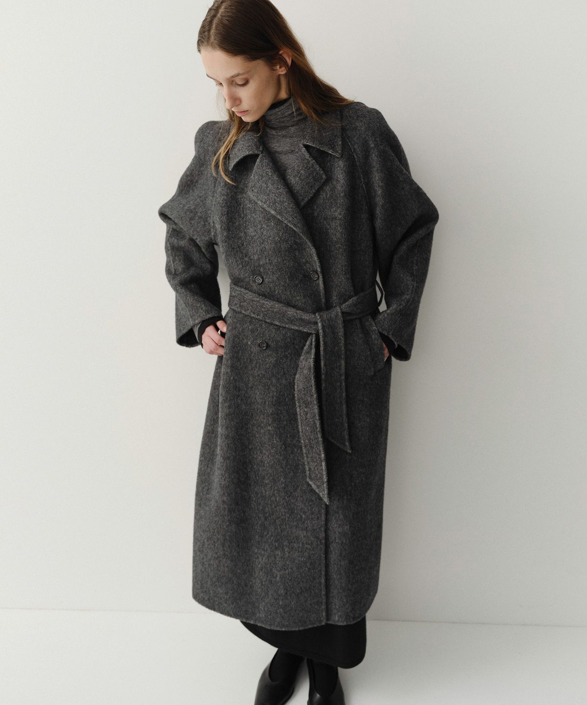 이아(EAAH) BABY ALPACA HANDMADE BALMACAAN COAT (CHARCOAL)