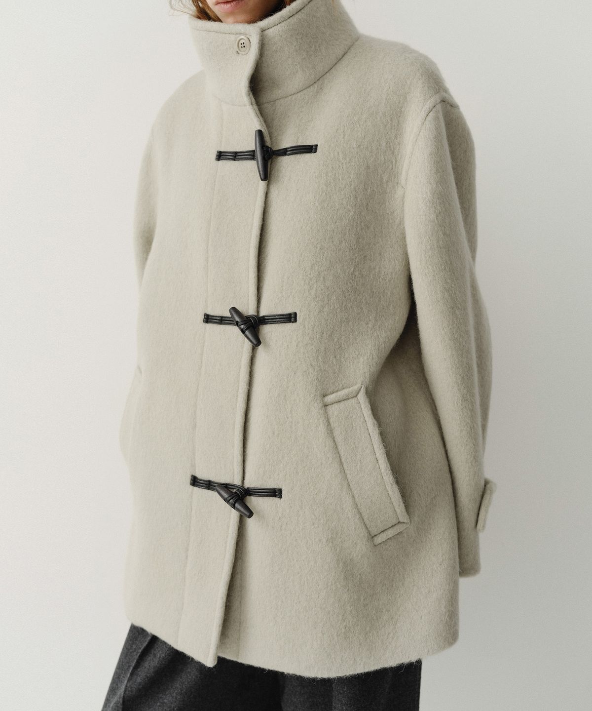 이아(EAAH) ALPACA DAVE HALF COAT (SAGE GREEN)