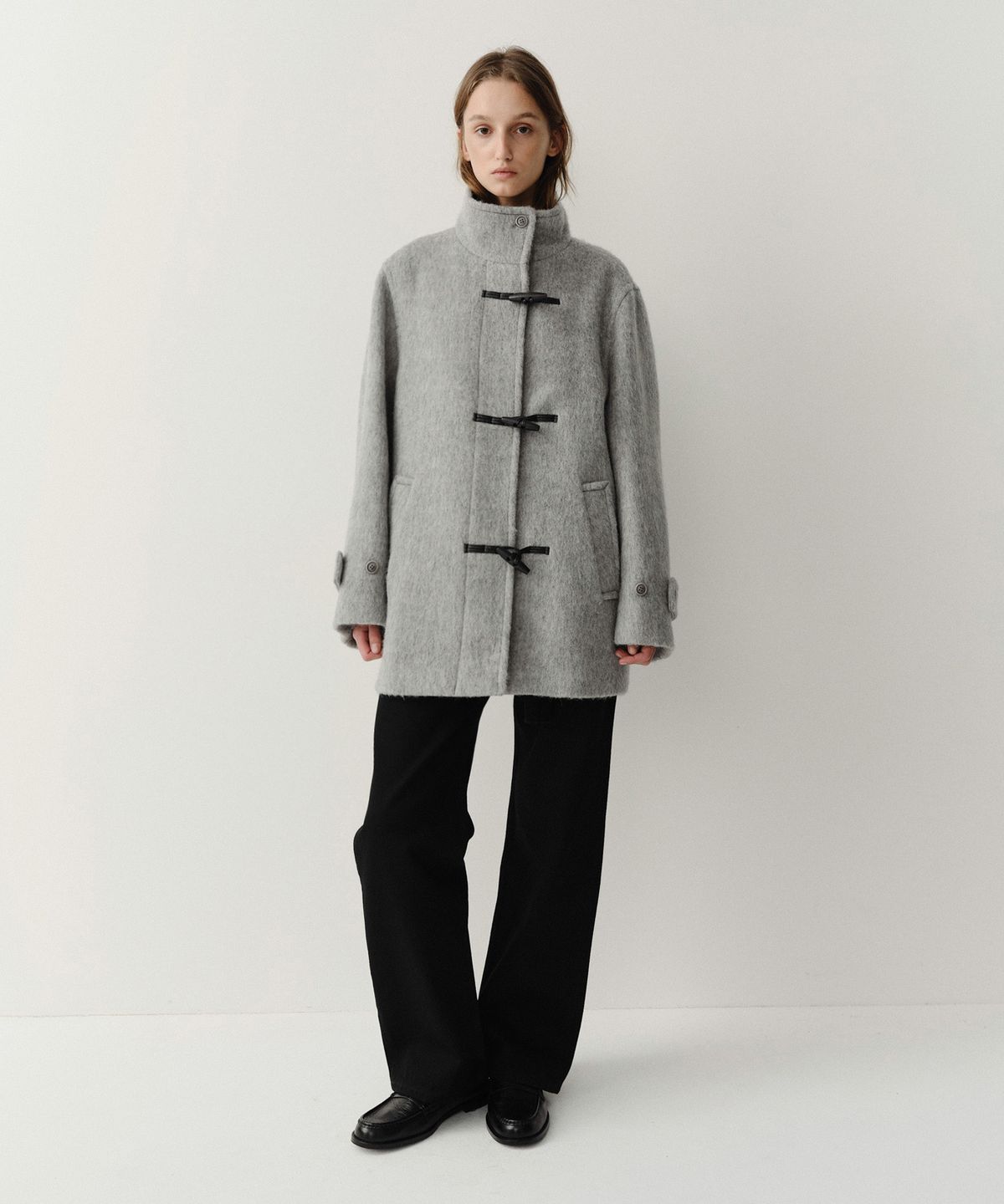 이아(EAAH) ALPACA DAVE HALF COAT (GREY)