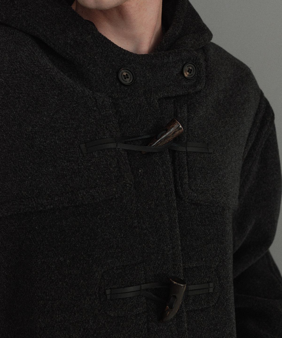 몽고메리(MONTGOMERY) ORIGINAL HERRINGBONE DUFFLE COAT- CHARCOAL