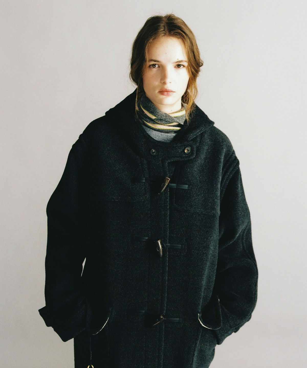 몽고메리(MONTGOMERY) ORIGINAL HERRINGBONE DUFFLE COAT- CHARCOAL