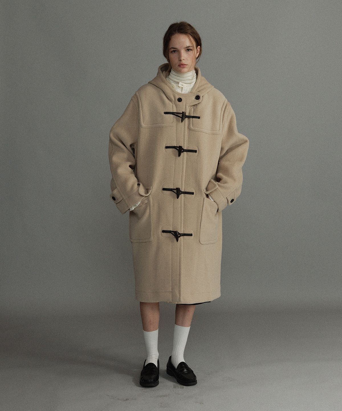 몽고메리(MONTGOMERY) ORIGINAL HERRINGBONE DUFFLE COAT- IVORY