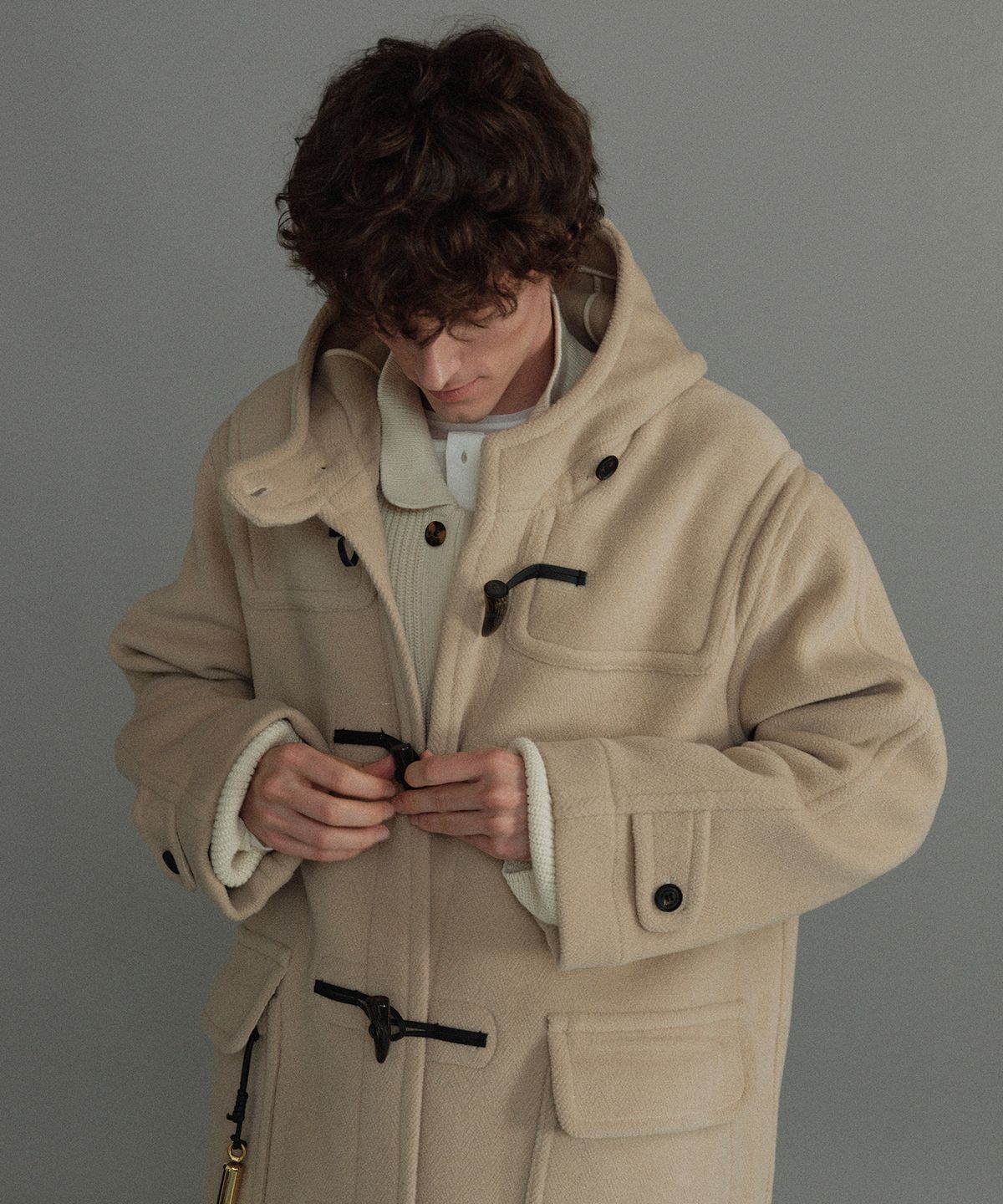몽고메리(MONTGOMERY) ORIGINAL HERRINGBONE DUFFLE COAT- IVORY
