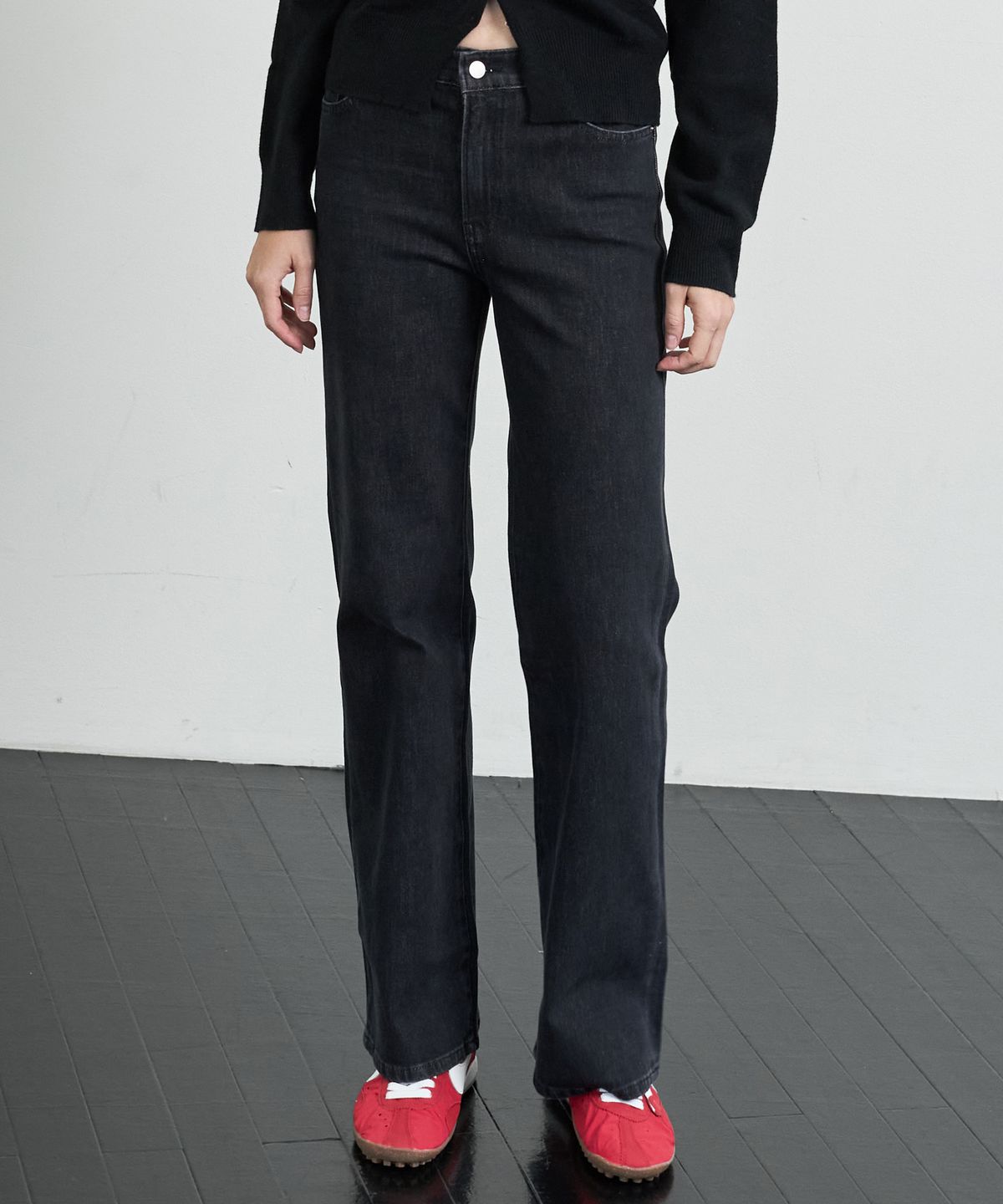 누토프(NUTOFFE) Slim Straight Denim_Washed Black