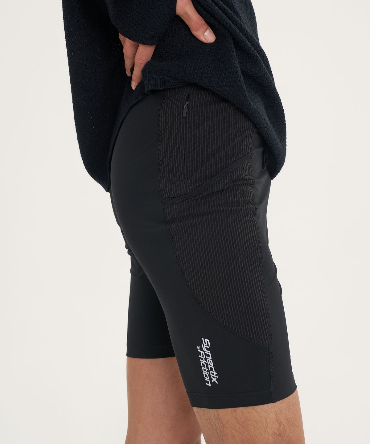 고요웨어(GOYOWEAR) [시넥틱스 프릭션] 써멀그레인 맨즈 하프 타이츠 (블랙)