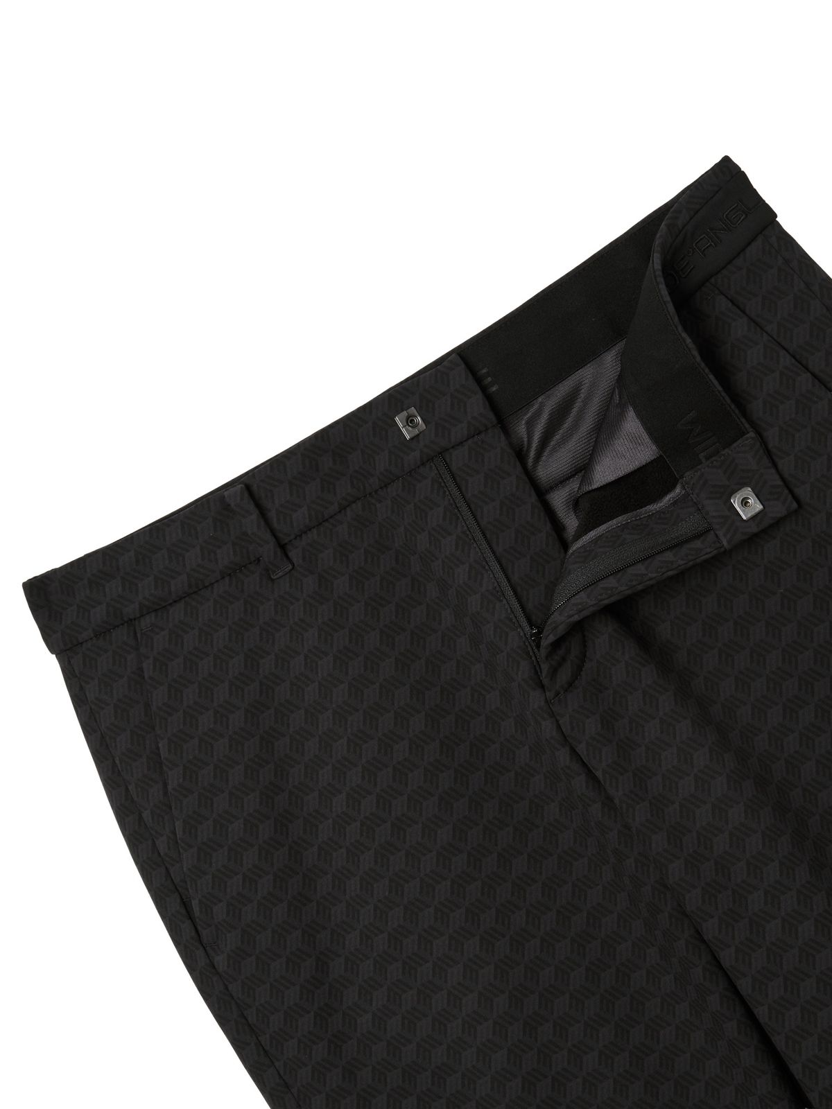 와이드앵글(WIDEANGLE) CO 모노그램 본딩 스트레이트 팬츠 M_Dark Grey_WMW26355C6