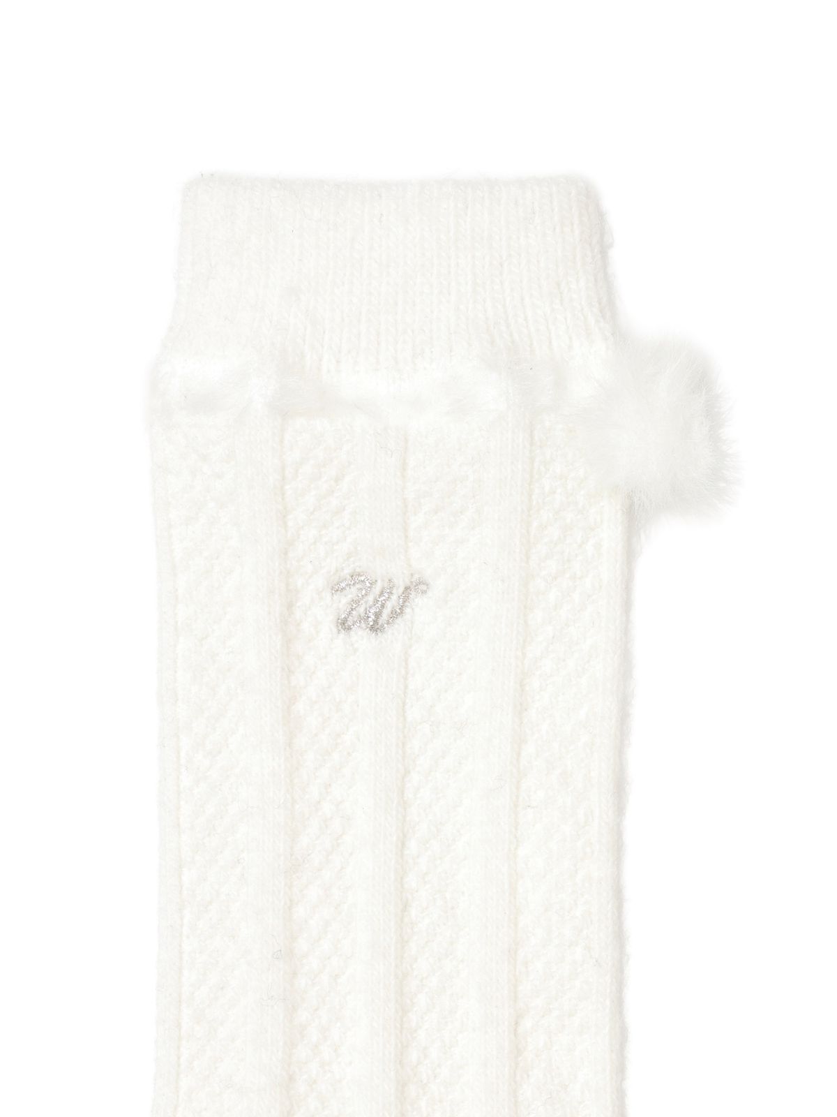 와이드앵글(WIDEANGLE) CO 퍼 밍크 포인트 울 니삭스_Off White_WWW26S10W3